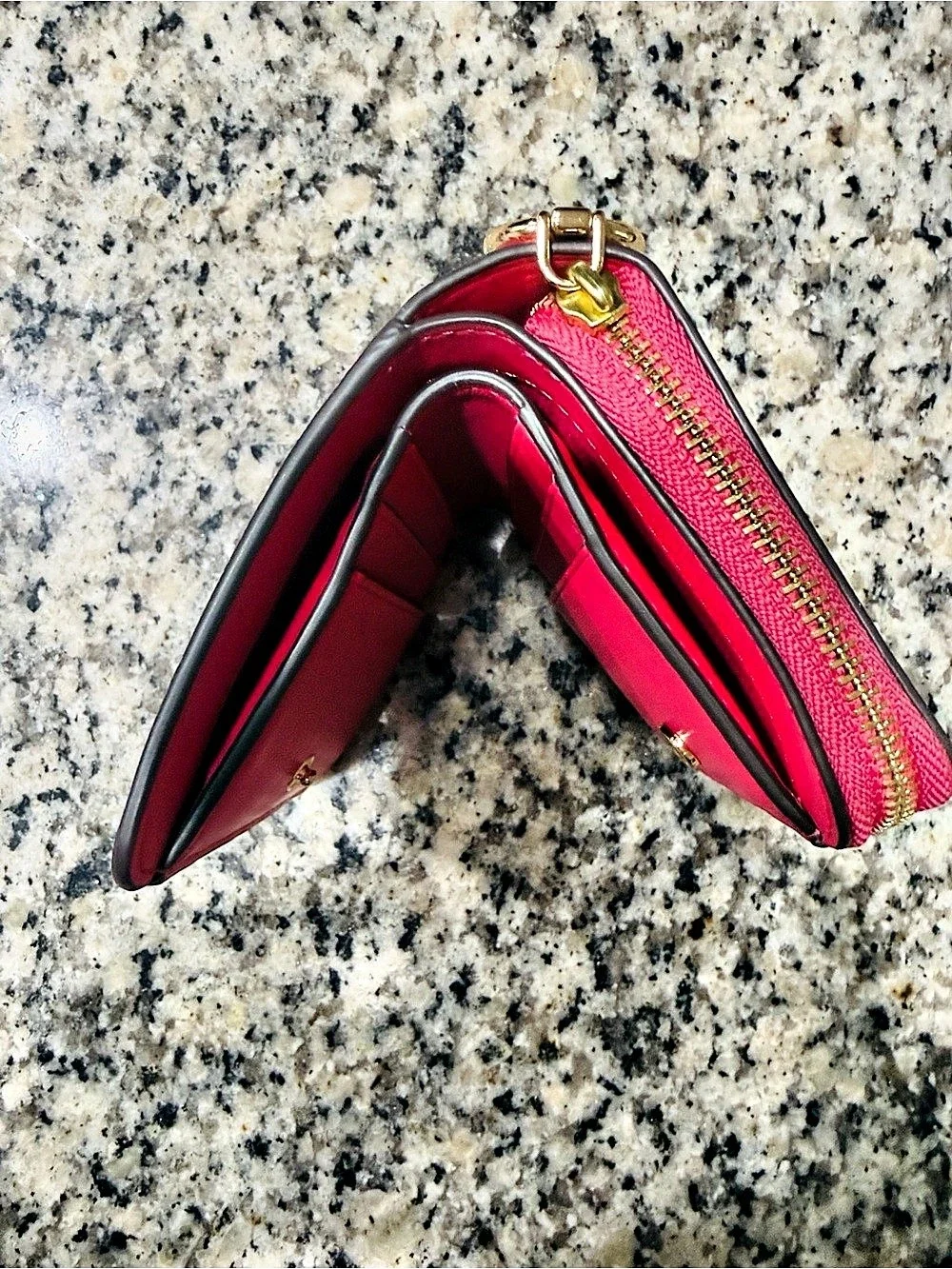 Tory Burch Zip Around Wallet in Pink Like New